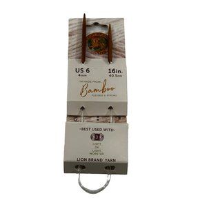 Lion Brand Yarns Bamboo Circular Knitting Needles Size US 6 16 Inch New